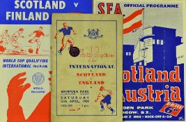 Pre-War 1939 Scotland v England football programme date 15 Apr at Hampden Park, t/w 1956 Scotland