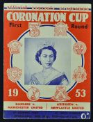 1953 Coronation Cup Rangers v Manchester United football programme contents include Aberdeen v