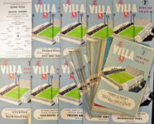 Collection of 1950-1961 Aston Villa home football programmes includes Football League Cup fixture