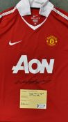 2010 Wayne Rooney Signed Manchester United football shirt signed to the front, size L replica