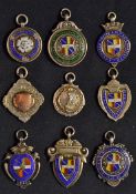 Birmingham Works Amateur football silver medals to include 1920/1 Birmingham & District Works