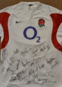 2006 England Official Signed International rugby shirt - O2 sponsors shirt embroidered to the