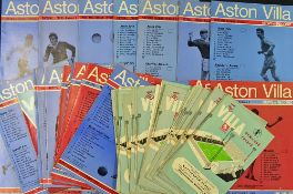 Collection of Aston Villa home football programmes includes a good content of early 1960s, also