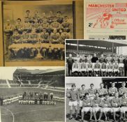 Manchester United team press photos to include 1961 b & w squad photo including management,