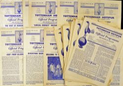 Collection of 1950s onwards Tottenham Hotspur home football programmes to include 1953/54 Charlton