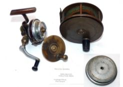 REELS (2) & PARTS: Helical casting reel of Redditch modified threadline casting reel, folding