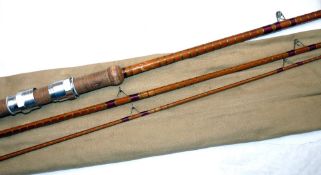 ROD: Unusual Davenport & Fordham 11'6" 3 piece cane Avon rod with Hardy fittings, whole cane butt,