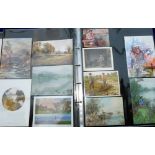 POSTCARDS ETC: Two Large albums containing many birthday and greetings cards, scenic, comic and