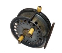 REEL: Hardy The Silex No.2 4" alloy drum casting reel, factory ¼ rim cut out, twin white handles and