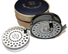 REEL & SPOOL: (2) Hardy The Princess alloy lightweight trout fly reel, 3 pillar with U shaped line