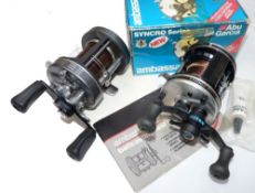 REELS 2: Abu Garcia Ambassadeur 6500c Syncro multiplier reel, 3 screw domed end plate ,silver