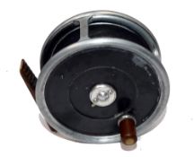 REEL: Hardy Uniqua 3.5" alloy wide drum fly reel, 2 screw latch, black handle, smooth check, correct
