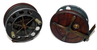 REEL: Allcock's Improved Coxon Aerial reel, 4.5" diameter, 6 spoke with tension regulator, twin