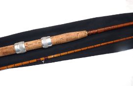 ROD: Milward's Avoncraft Rod 9'3" 2 piece split cane, black close whipped, red agate butt/tip