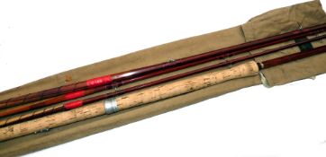 ROD: Sharpe's of Aberdeen 13' 3 piece + spare tip, spliced joint salmon fly rod, burgundy whipped