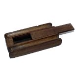 ACCESSORY: Fine early Victorian one piece wood carved line/float winder, 5.25"x2.75", 2 slot