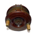 REEL: Extremely rare Farlow's Ocean reel by Heaton's of Birmingham, 5" diameter mahogany starback,