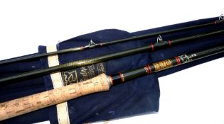 ROD: Hardy Graphite salmon fly rod, 15' 4" 3 piece, line rate 11, grey blank, whipped black,