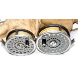 REELS: (2) Hardy Marquis 10 alloy fly reel, U shaped lined guide, smooth alloy foot, backplate