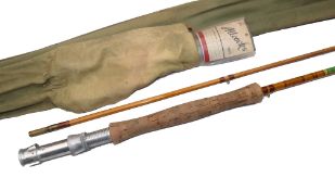ROD: Allcock's Redditch Ian Bennett 9' 2 piece split cane trout fly rod, bronze whipped low bridge