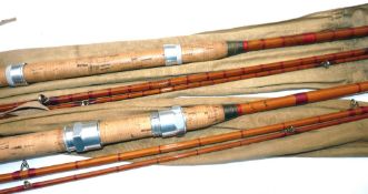 RODS (2): Hardy The No 1 Wallis All Round rod, 11'4" three piece, whole cane butt, split cane middle