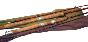 RODS: (2) Hardy The Victor No.3 7' 2 piece Palakona spinning rod, No.E73780, burgundy close whipped,