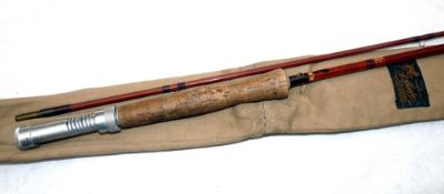 ROD: Sharpe's of Aberdeen Scottie 9'6" 2 piece impregnated cane trout fly rod, bronze ferrules,