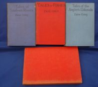 4 x Zane Grey volumes - "Tales Of Southern River" 1st ed 1924, "Tales Of Fishes" red cloth