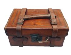 TACKLE CASE: Superb C Farlow & Co block leather salmon tackle carryall case, 10 Charles St London