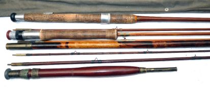 RODS: (3) Farlow of London 8' 2 piece greenheart fly rod with detachable cedar butt, black whipped