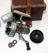 REEL: Hardy Altex No 1 Mk4 spinning reel, left hand wind folding handle, Bakelite drum full manual