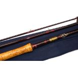 ROD: Hardy Graphite Salmon Fly Deluxe Rod, 15'4" 3 piece, line rate 10, burgundy blank, 24"