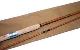 ROD: Modern Arms Company "The Standard Carp Rod" 10' 2 piece split cane, green close whipped, red