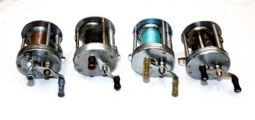 REELS: (4) Four USA bait casting multiplier reels, JC Higgins No.312, model 4810 reel with fishing