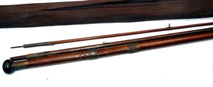 ROD: Early J Enright Castle Connell ladies greenheart trout fly rod with drop rings, 12' 3 piece,