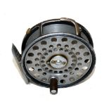 REEL: Early Hardy LRH lightweight alloy trout fly reel, L shaped riveted line guide, 2 screw