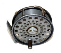 REEL: Early Hardy LRH lightweight alloy trout fly reel, L shaped riveted line guide, 2 screw