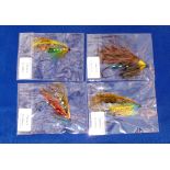 SALMON FLIES: (4) Four large traditional gut eye salmon flies dressed by EJ Kublin, a Laxford 8/0,