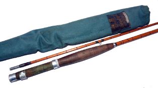 ROD: Hardy CC de France 9' 2 piece Palakona cane trout fly rod, No.H27902, burgundy close whipped,