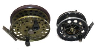 REELS: (2) Allcock Aerial Centrepin reel 3.75" diameter, 6 spoke with tension regulator, integral