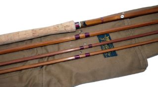 ROD: Fine Sharpe's of Aberdeen for Farlow 14' 3 piece + correct spare tip cane spliced joint