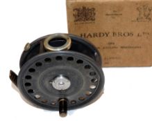 REEL: Fine Hardy St George alloy fly reel, 3.75 diameter, 3 screw latch, black handle, rim tension