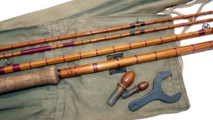 ROD: Hardy The Wye 12'6" 3 piece with 2 tops, salmon fly rod for restoration, one tip repaired,