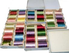 SILKS: Collection of 36 early Pearsall's Stout Floss silks in 5 original boxes as used by all