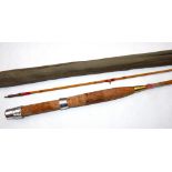 ROD: Scarce Allcock Little Gem 7' 2 piece split cane brook/trout fly rod, fine condition, red