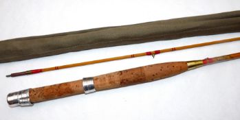 ROD: Scarce Allcock Little Gem 7' 2 piece split cane brook/trout fly rod, fine condition, red