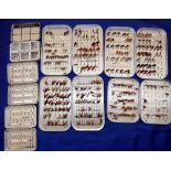 FLY BOXES: (7) Collection of 7 Wheatley alloy fly boxes incl. 4 holding good collection of trout