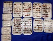 FLY BOXES: (7) Collection of 7 Wheatley alloy fly boxes incl. 4 holding good collection of trout