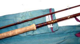 ROD: Bruce & Walker Spring Spinner rod, 10' 2 piece brown fibalite hollow glass blank, whipped