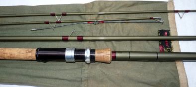 ROD: Scarce Hardy Gordon The Matchman 12' hollow glass match rod, 3 piece plus correct spare tip